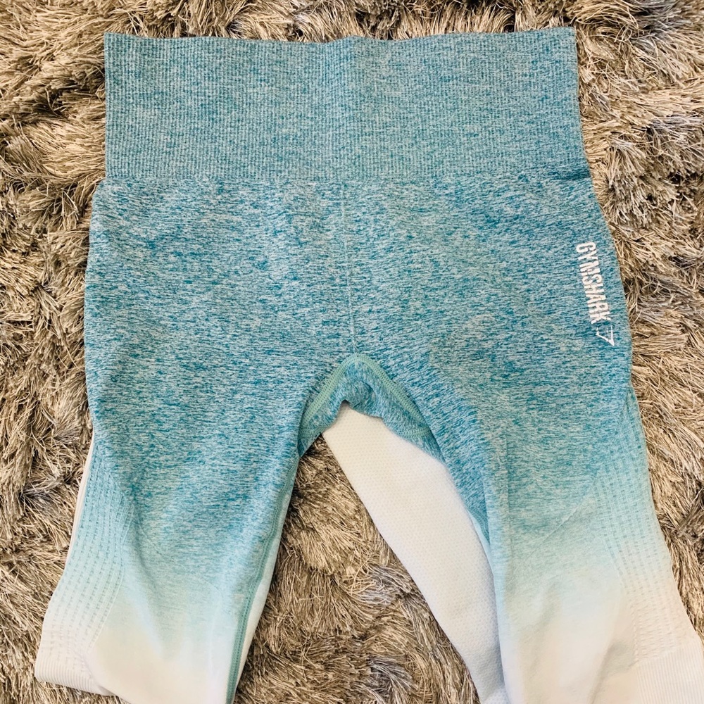 Gymshark ombre light blue teal leggings size small